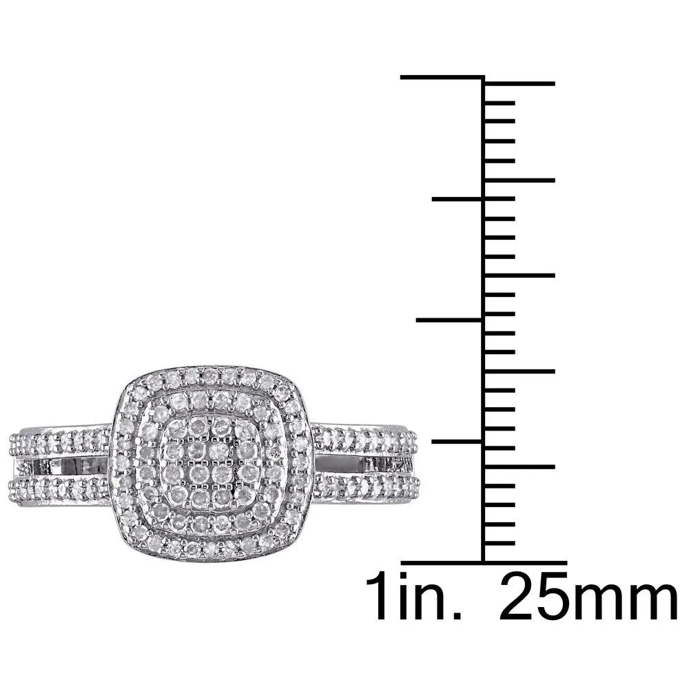 Miadora Sterling Silver 1/2ct TDW Diamond Halo Ring - White sold by Zulily product image thumbnail 3