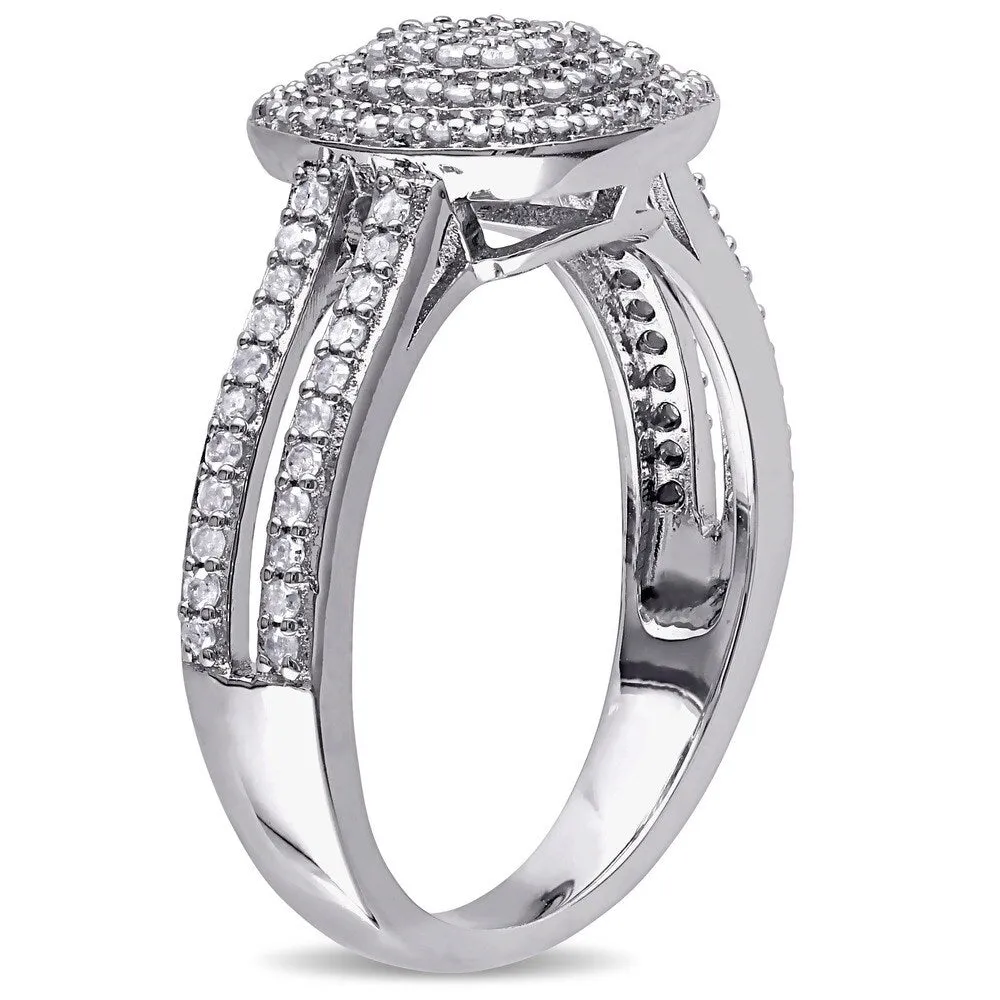Miadora Sterling Silver 1/2ct TDW Diamond Halo Ring - White sold by Zulily product image thumbnail 2