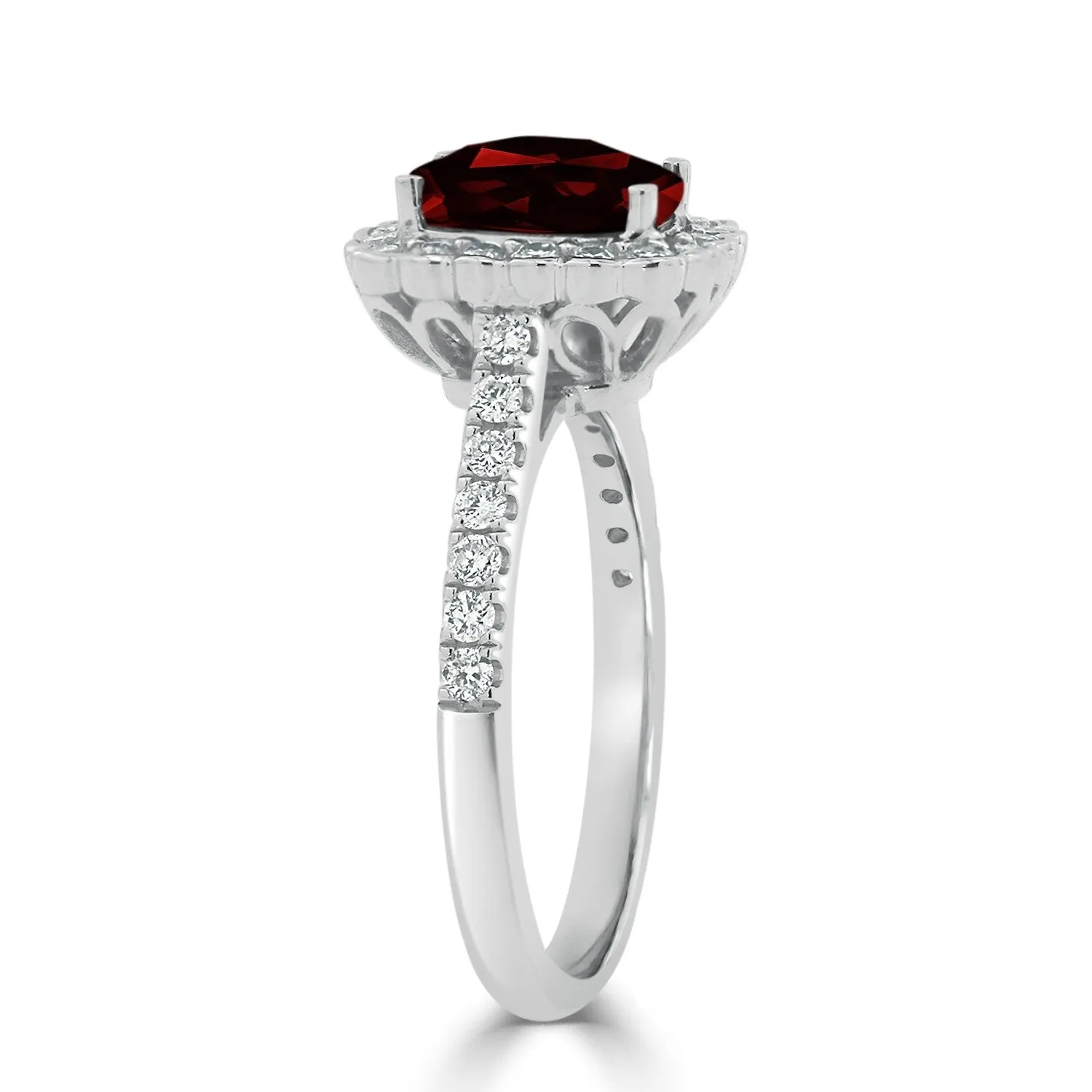 Auriya Vintage 1 1/3ct Cushion-cut Garnet Halo Diamond Engagement Ring 1/2ctw 14k Gold sold by Zulily product image thumbnail 4