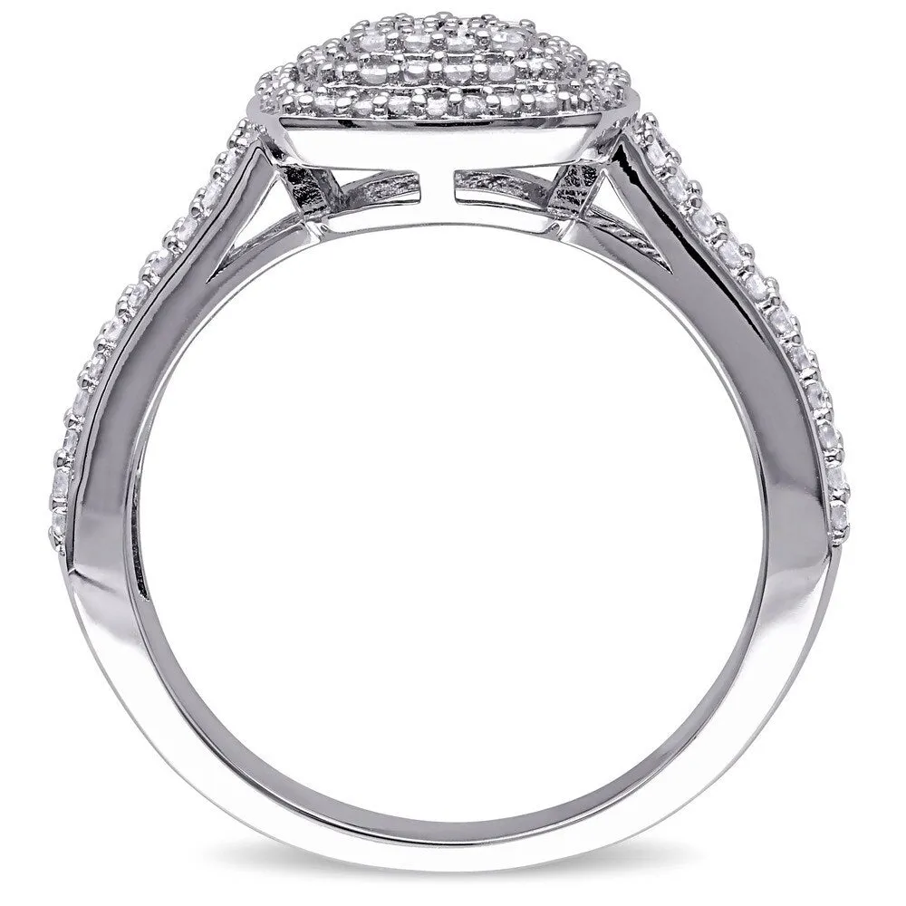 Miadora Sterling Silver 1/2ct TDW Diamond Halo Ring - White sold by Zulily product image thumbnail 5
