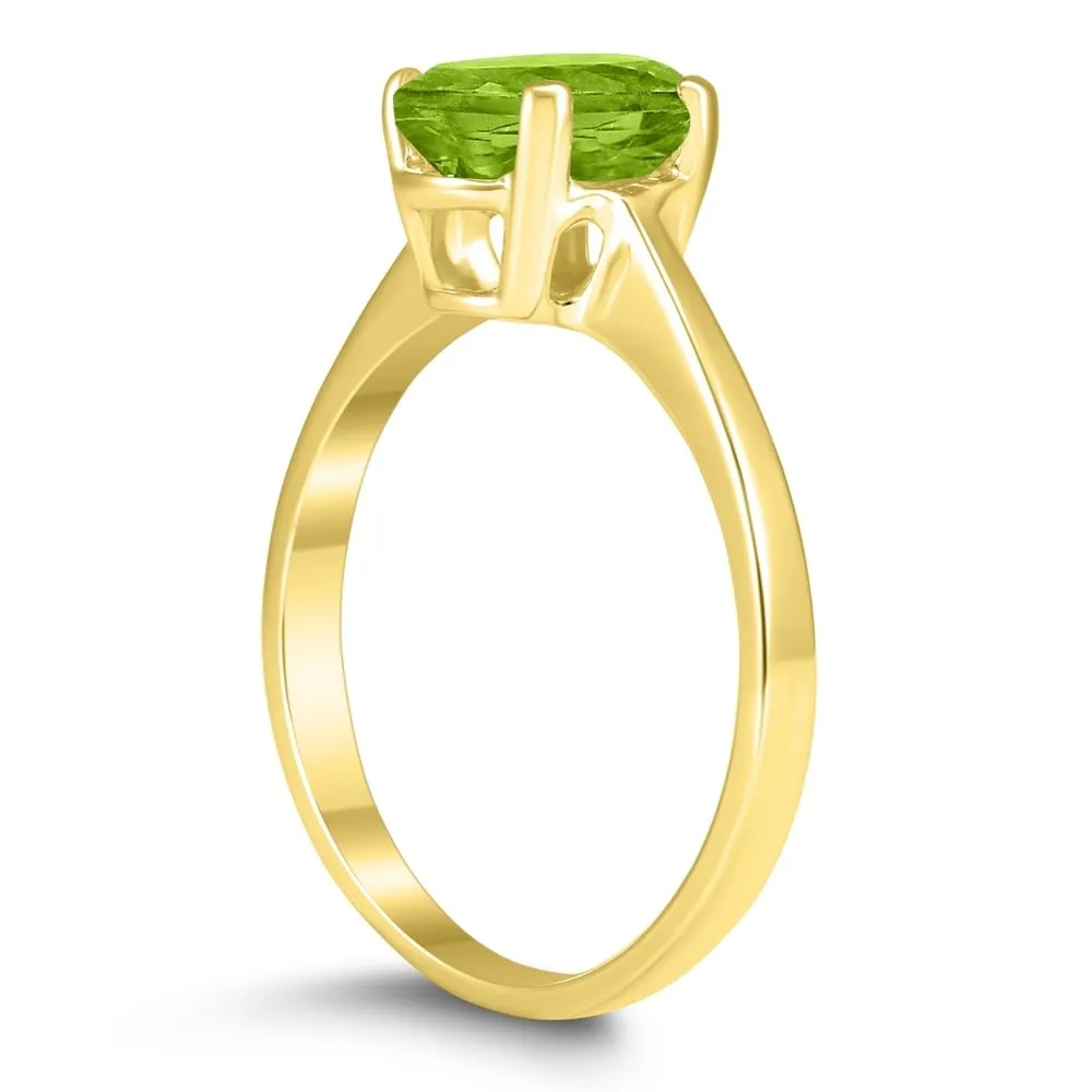 Oval Solitaire 8X6MM Peridot Ring in 10K Yellow Gold sold by Zulily product image thumbnail 2