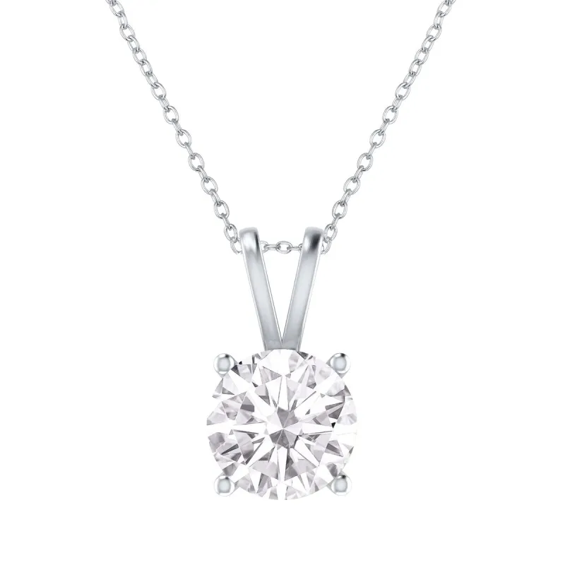 Sterling Silver Natural White Topaz Solitaire Pendant with 18" Chain sold by Zulily