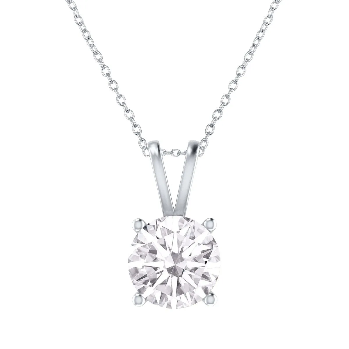 Sterling Silver Natural White Topaz Solitaire Pendant with 18" Chain sold by Zulily