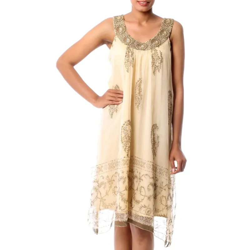 Handmade Embellished Viscose Chiffon 'Gujurat Glitz' Dress (India) sold by Zulily
