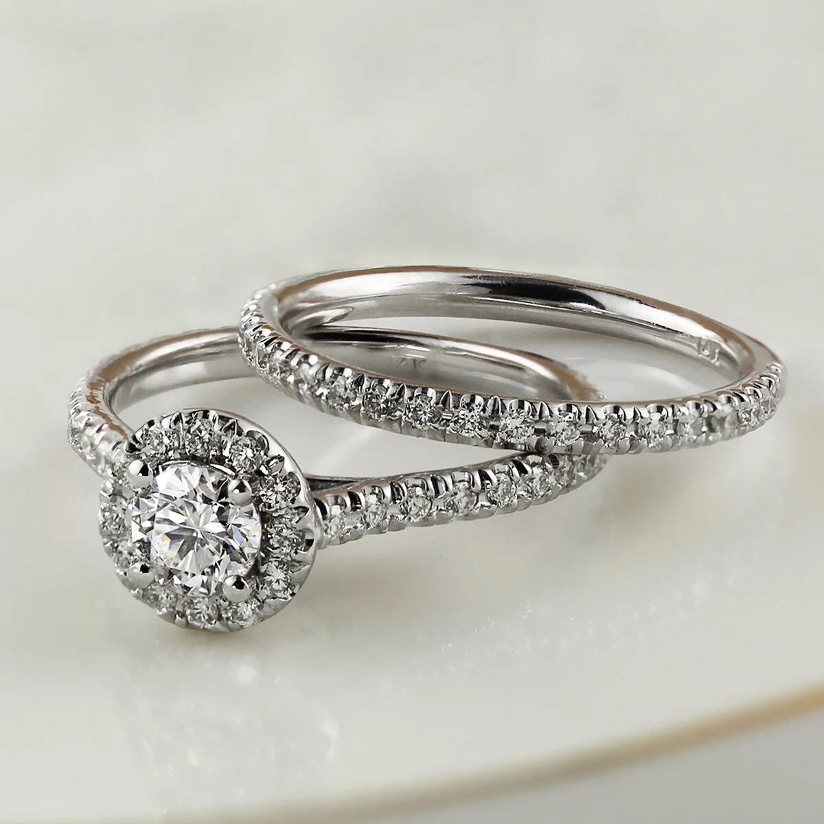 Auriya 14k Gold 1ctw Round Halo Diamond Engagement Ring Set sold by Zulily product image thumbnail 3