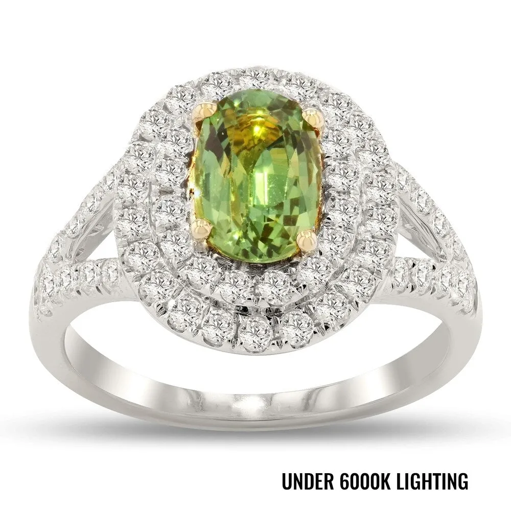 Auriya 18k White Gold Certified 1 1/4ct Alexandrite and 3/4ct TDW Diamond Ring sold by Zulily product image thumbnail 2