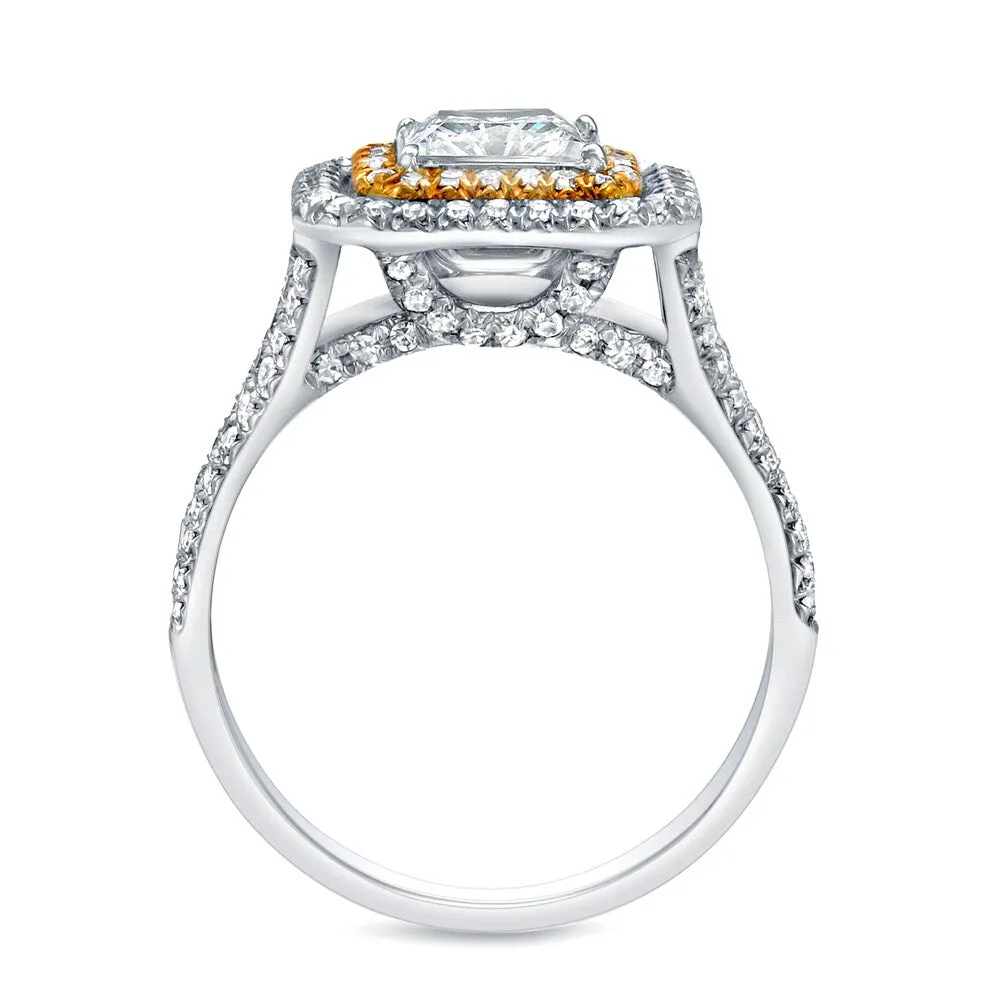 Auriya 14k Gold 1 1/2ct TDW Certified Princess-Cut Diamond Engagement Ring sold by Zulily product image thumbnail 3