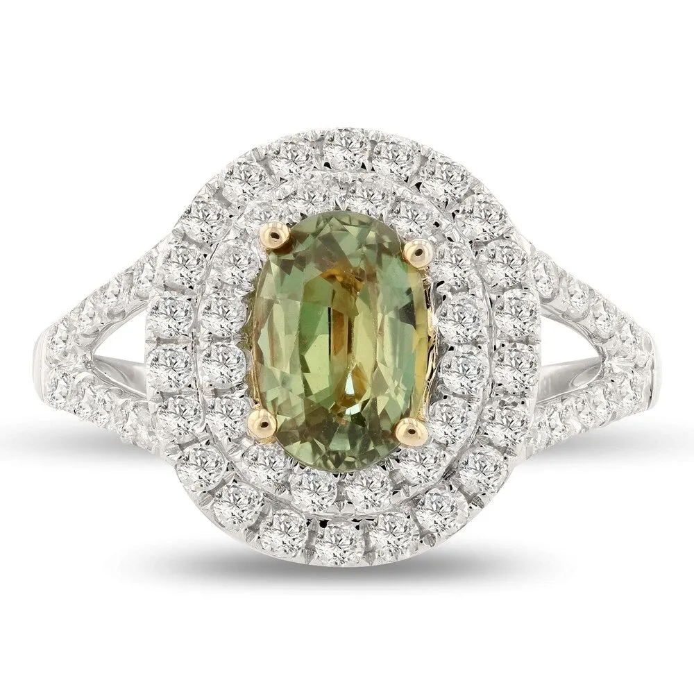 Auriya 18k White Gold Certified 1 1/4ct Alexandrite and 3/4ct TDW Diamond Ring sold by Zulily product image thumbnail 3