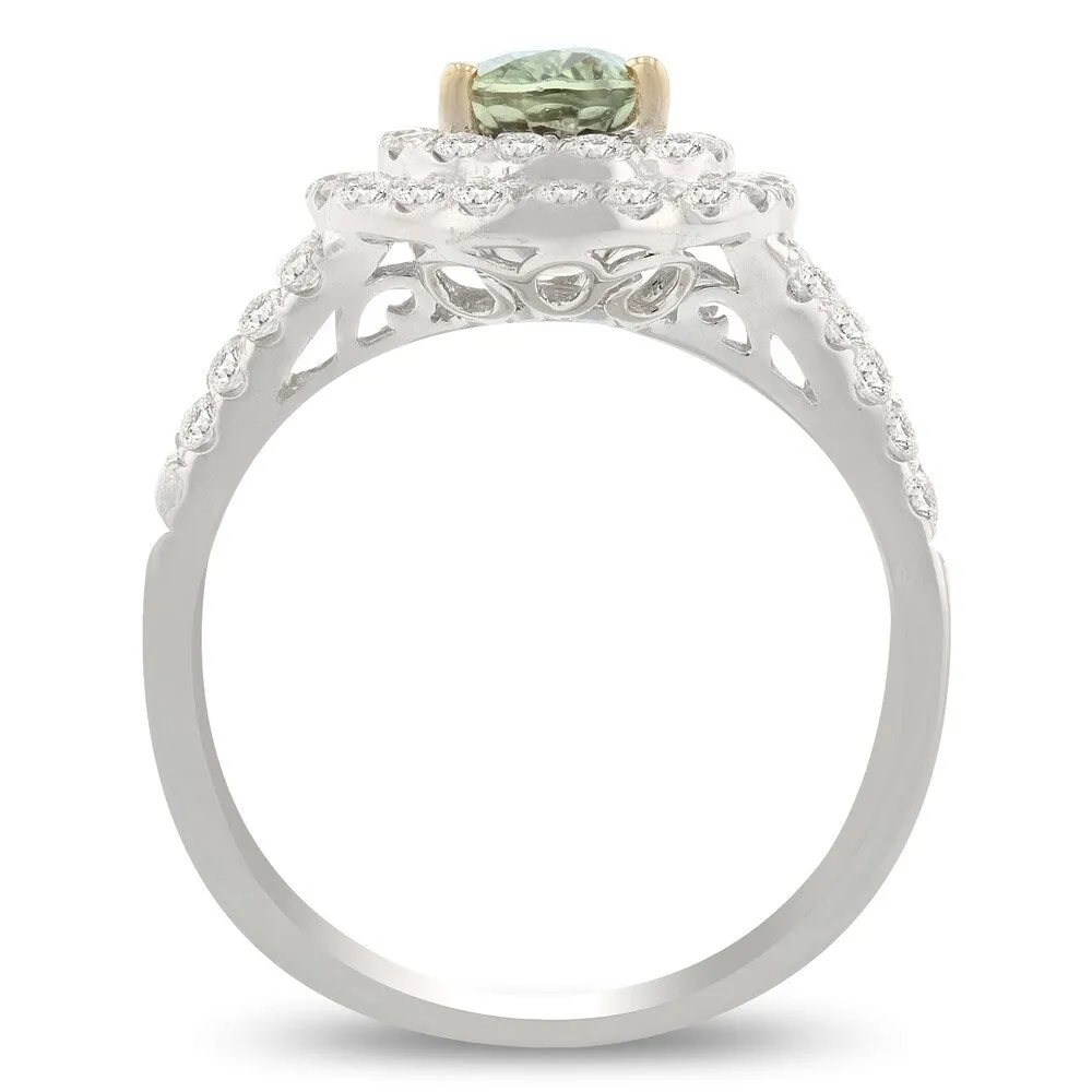 Auriya 18k White Gold Certified 1 1/4ct Alexandrite and 3/4ct TDW Diamond Ring sold by Zulily product image thumbnail 5