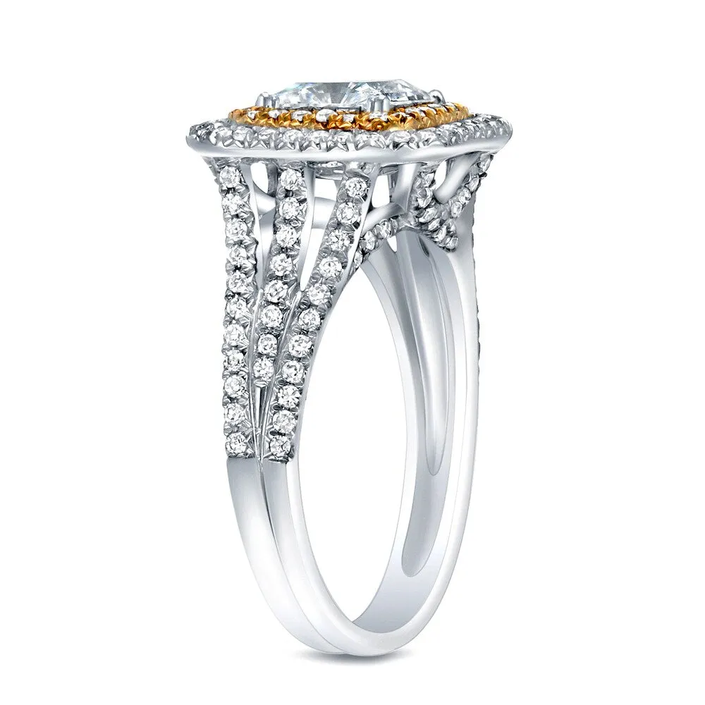 Auriya 14k Gold 1 1/2ct TDW Certified Princess-Cut Diamond Engagement Ring sold by Zulily product image thumbnail 2
