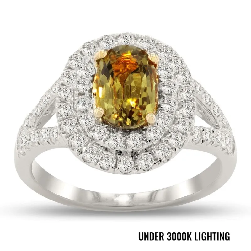 Auriya 18k White Gold Certified 1 1/4ct Alexandrite and 3/4ct TDW Diamond Ring sold by Zulily