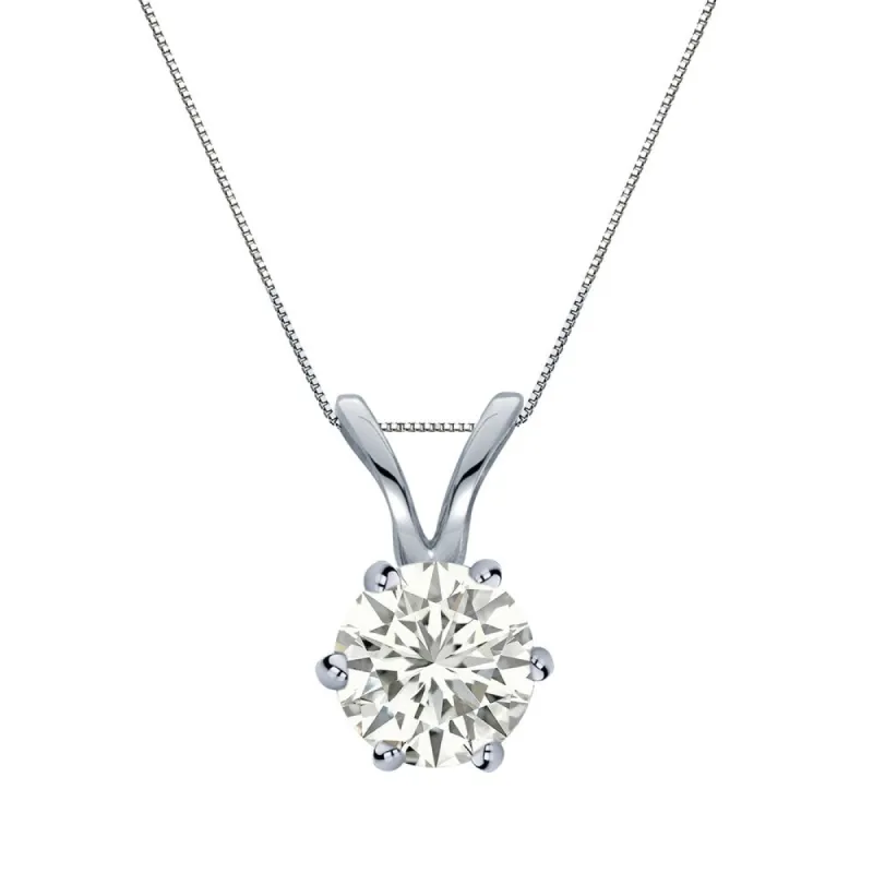 Auriya 14k Gold 1/2ct TDW Round 6-Prong Diamond Solitaire Necklace sold by Zulily