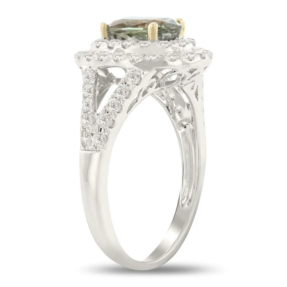 Auriya 18k White Gold Certified 1 1/4ct Alexandrite and 3/4ct TDW Diamond Ring sold by Zulily product image thumbnail 4