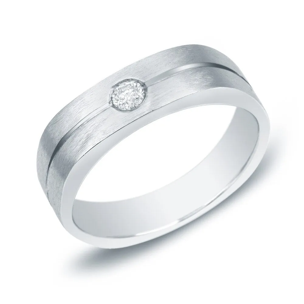 Men's 14k Gold 1/6ct TDW Round Solitaire Diamond Wedding Band by Auriya sold by Zulily product image thumbnail 2