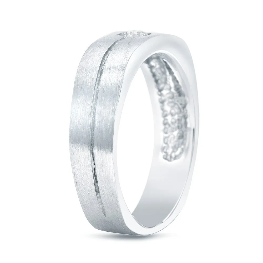 Men's 14k Gold 1/6ct TDW Round Solitaire Diamond Wedding Band by Auriya sold by Zulily product image thumbnail 5