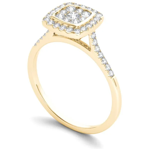 De Couer 10k Yellow Gold 1/2ct TDW Diamond Cluster Engagement Ring sold by Zulily product image thumbnail 2