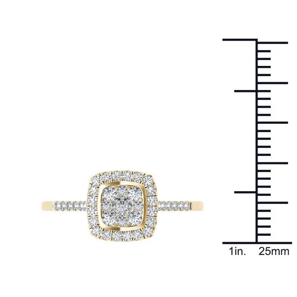 De Couer 10k Yellow Gold 1/2ct TDW Diamond Cluster Engagement Ring sold by Zulily product image thumbnail 4