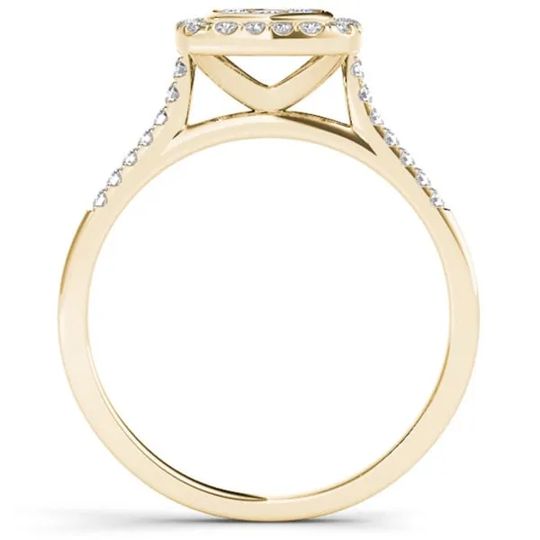 De Couer 10k Yellow Gold 1/2ct TDW Diamond Cluster Engagement Ring sold by Zulily product image thumbnail 3