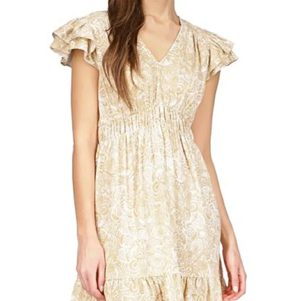 Michael Kors Women's Paisley Print Flutter Sleeve Mini Dress Brown Size Large sold by Zulily product image thumbnail 2