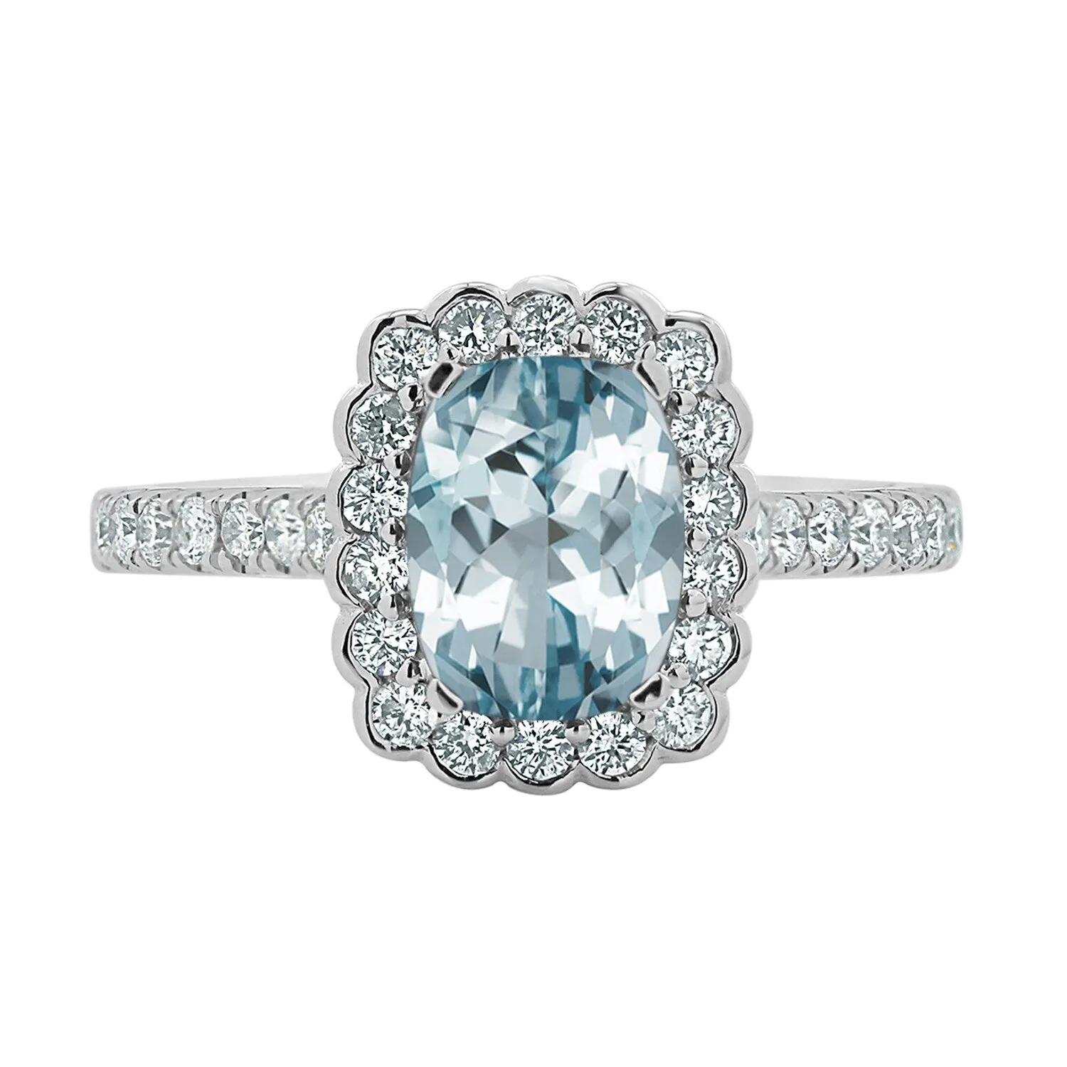 Auriya Vintage 3/4ct Cushion-cut Aquamarine Halo Diamond Engagement Ring 1/2ctw 14k Gold sold by Zulily product image thumbnail 4
