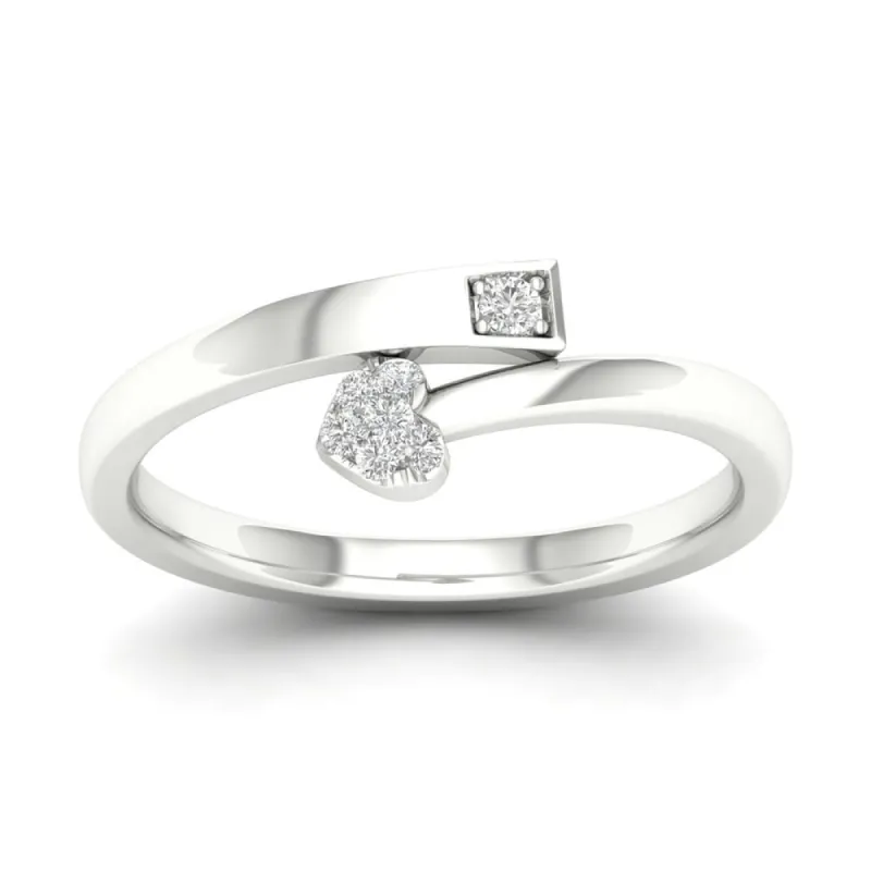 De Couer 10k Gold 1/20ct TDW Diamond Promise Ring sold by Zulily