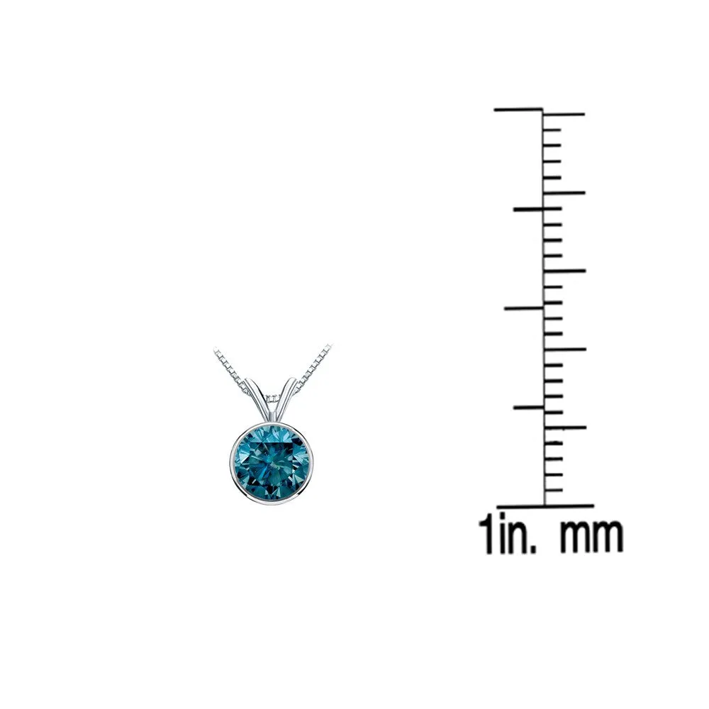 Auriya 14k Gold 1/2ctw Bezel-set Solitaire Blue Diamond Necklace sold by Zulily product image thumbnail 4