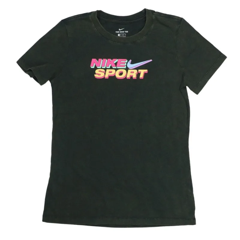 Nike Women's Cotton Logo T-Shirt Black Size Small sold by Zulily