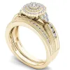 De Couer 14k Yellow Gold 1/2ct TDW Diamond Cluster Halo Bridal Set sold by Zulily