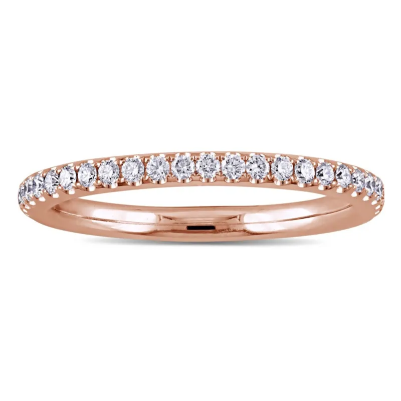 Miadora 14k Rose Gold 1/3ct TDW Diamond Eternity Wedding Band - White sold by Zulily