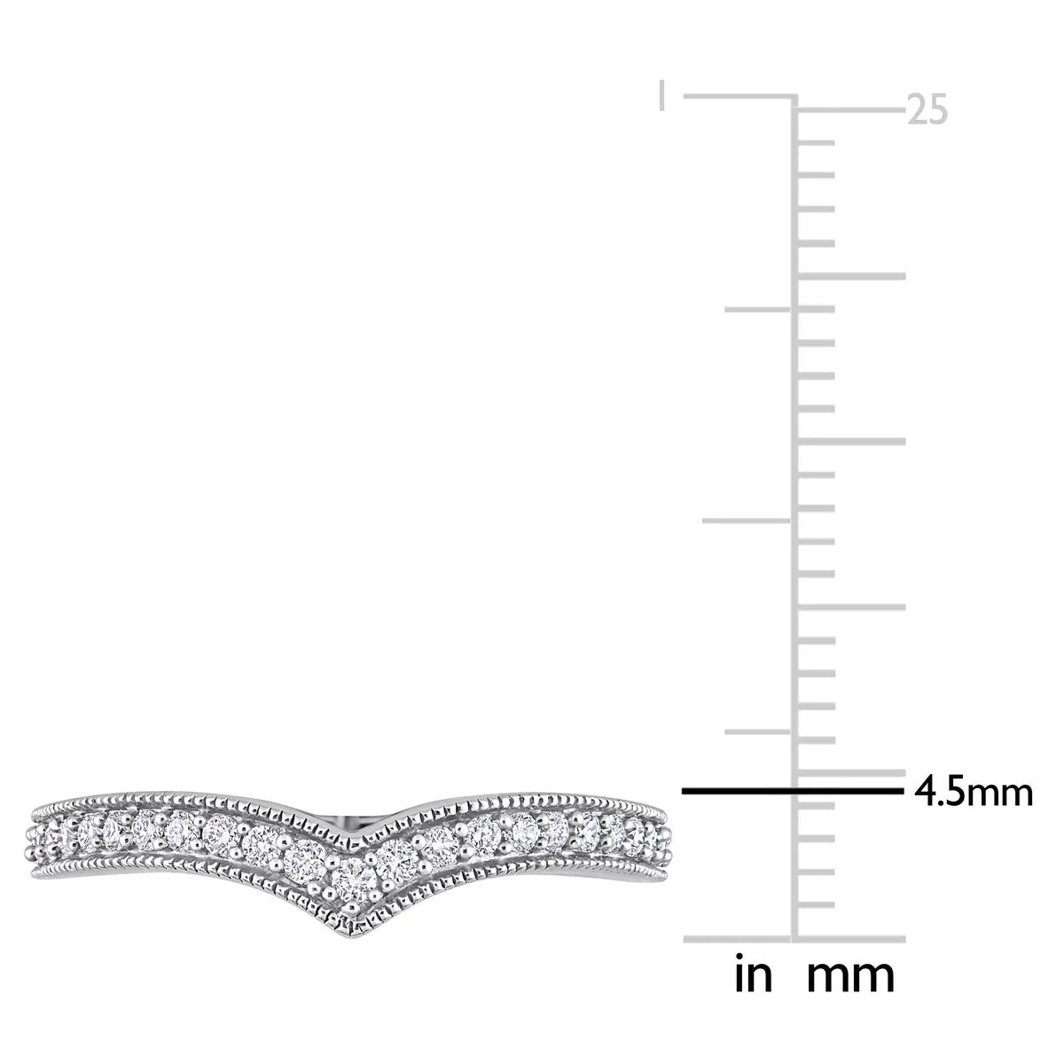 Miadora 1/4ct TDW Diamond Contour Stackable Semi-Eternity Wedding Band Ring in 10k White Gold sold by Zulily product image thumbnail 5