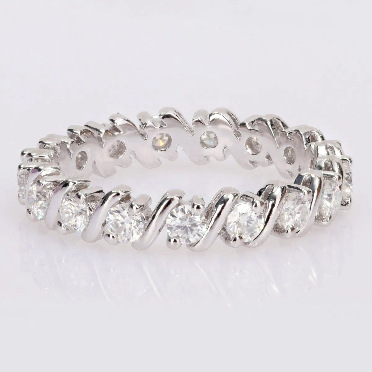 Miadora 1ct DEW Moissanite Full-Eternity Band in Sterling Silver sold by Zulily product image thumbnail 2