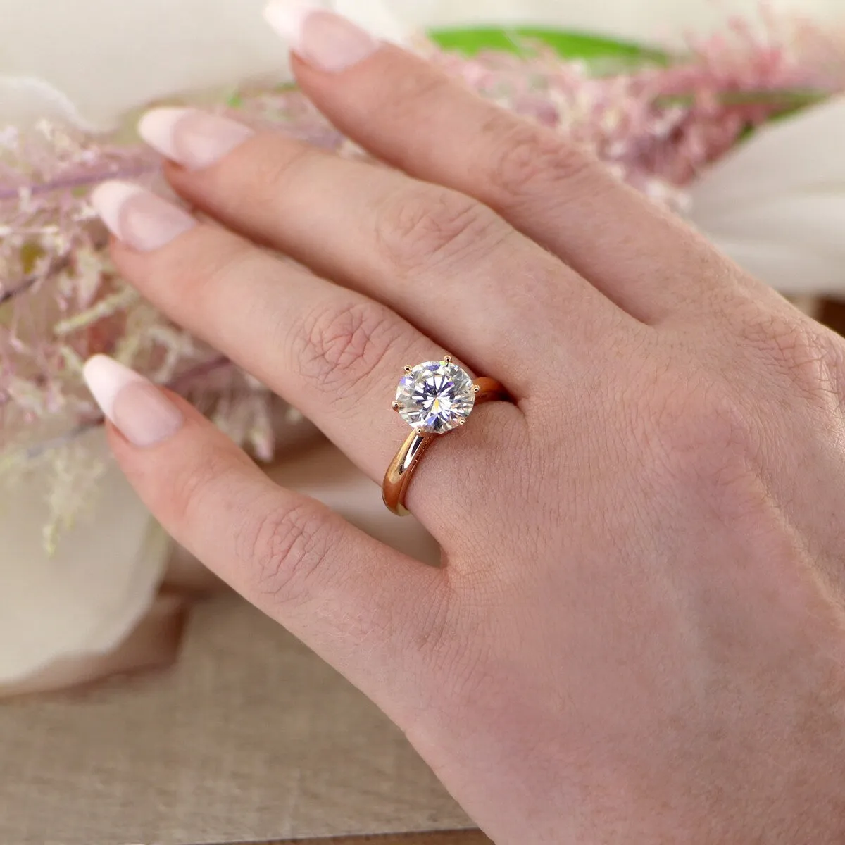 Auriya 14k Gold 2ctw Solitaire Moissanite Engagement Ring 6-Prong sold by Zulily product image thumbnail 3