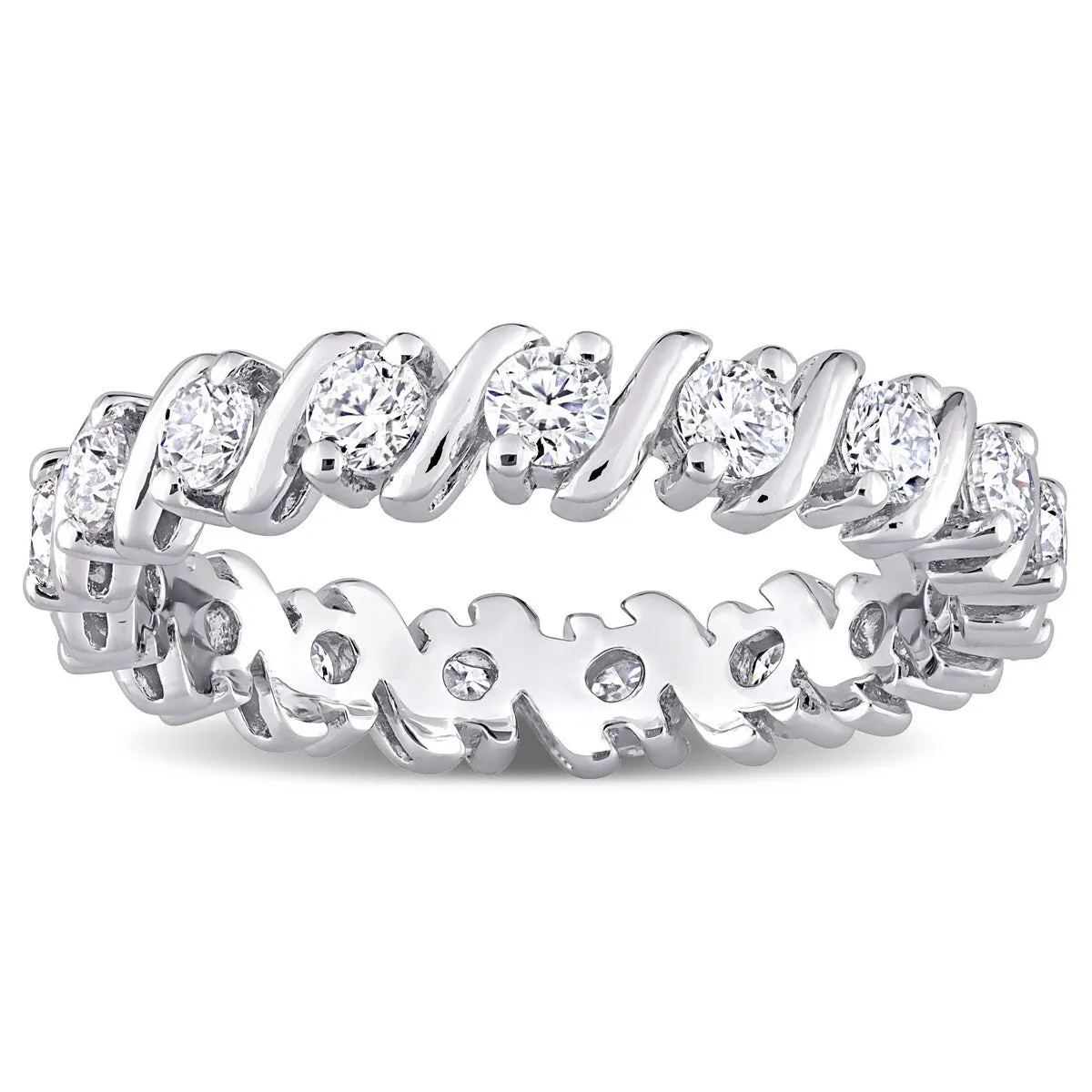 Miadora 1ct DEW Moissanite Full-Eternity Band in Sterling Silver sold by Zulily product image thumbnail 3
