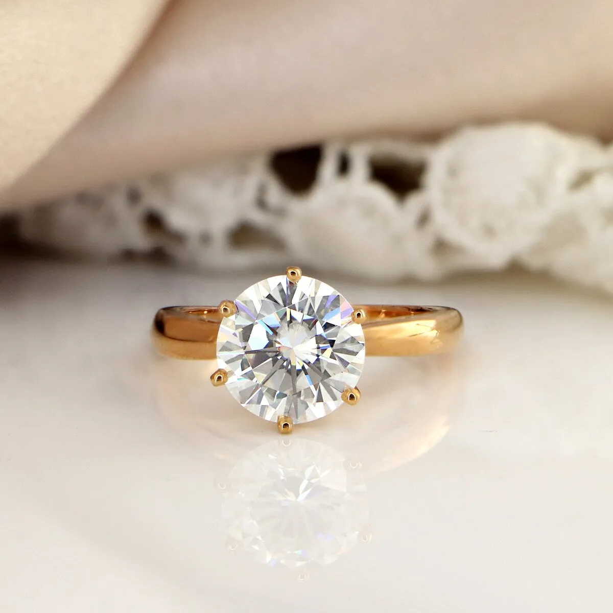 Auriya 14k Gold 2ctw Solitaire Moissanite Engagement Ring 6-Prong sold by Zulily product image thumbnail 2