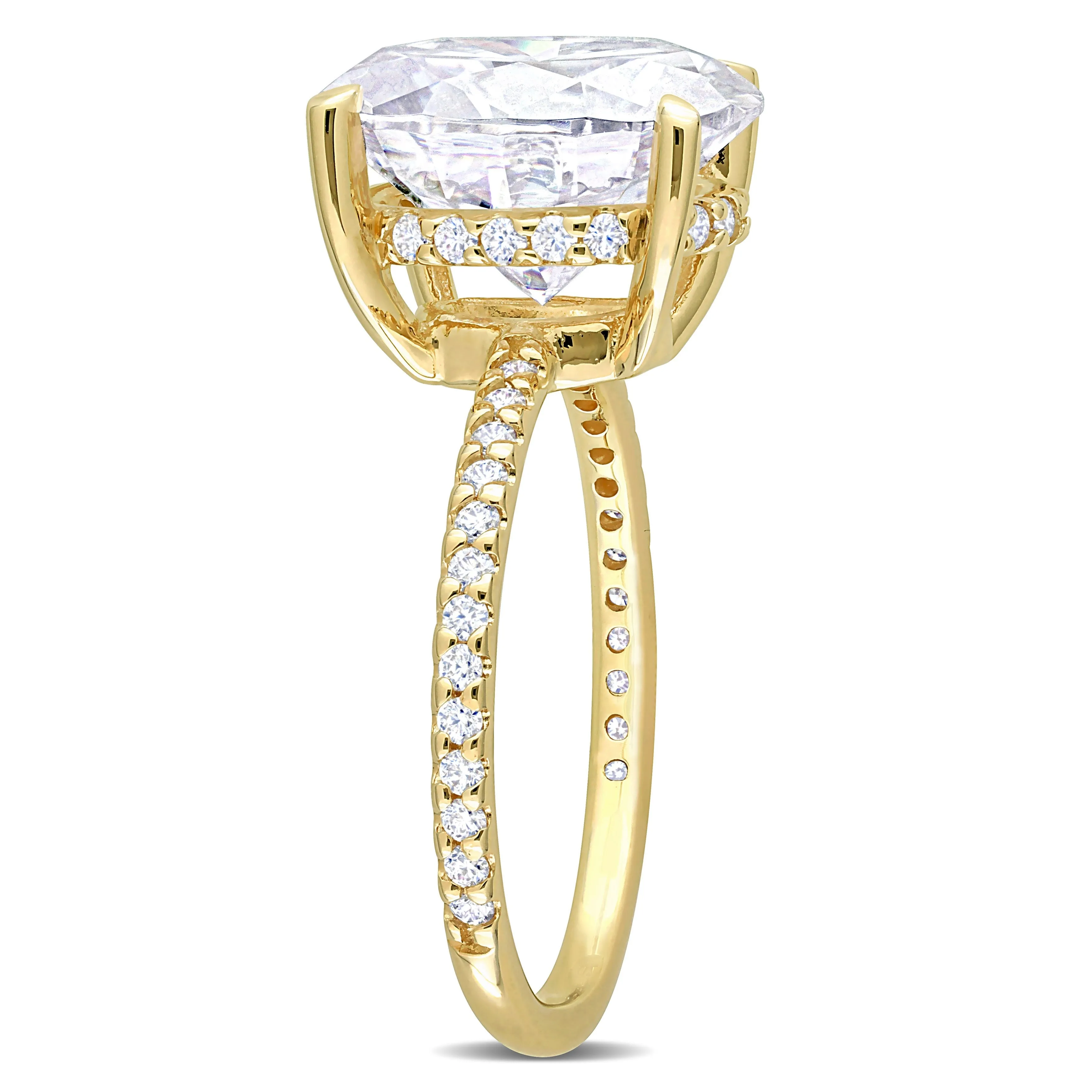 Miadora 4 7/8ct DEW Oval Created Moissanite Engagement Ring in 10k Yellow Gold sold by Zulily product image thumbnail 2