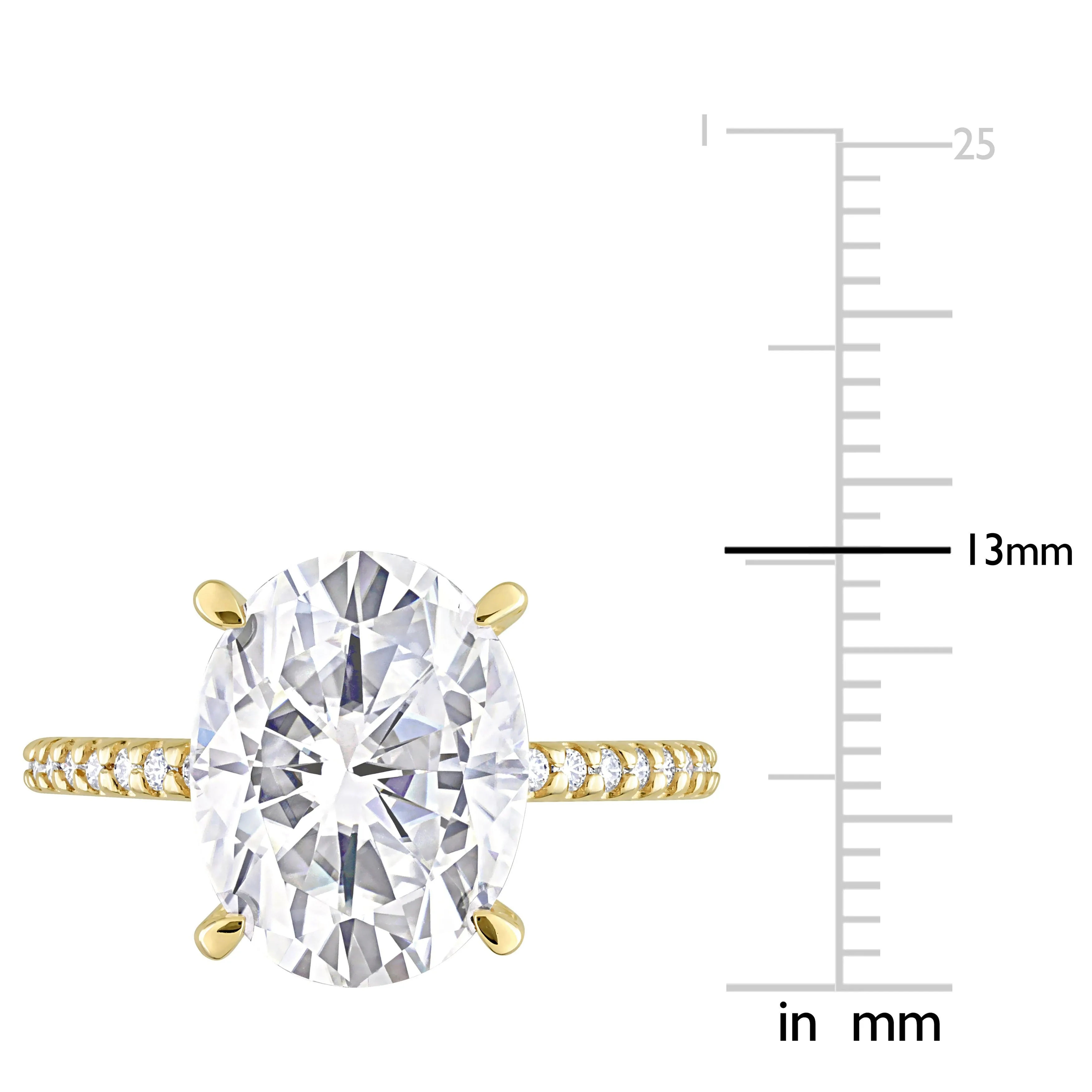 Miadora 4 7/8ct DEW Oval Created Moissanite Engagement Ring in 10k Yellow Gold sold by Zulily product image thumbnail 3
