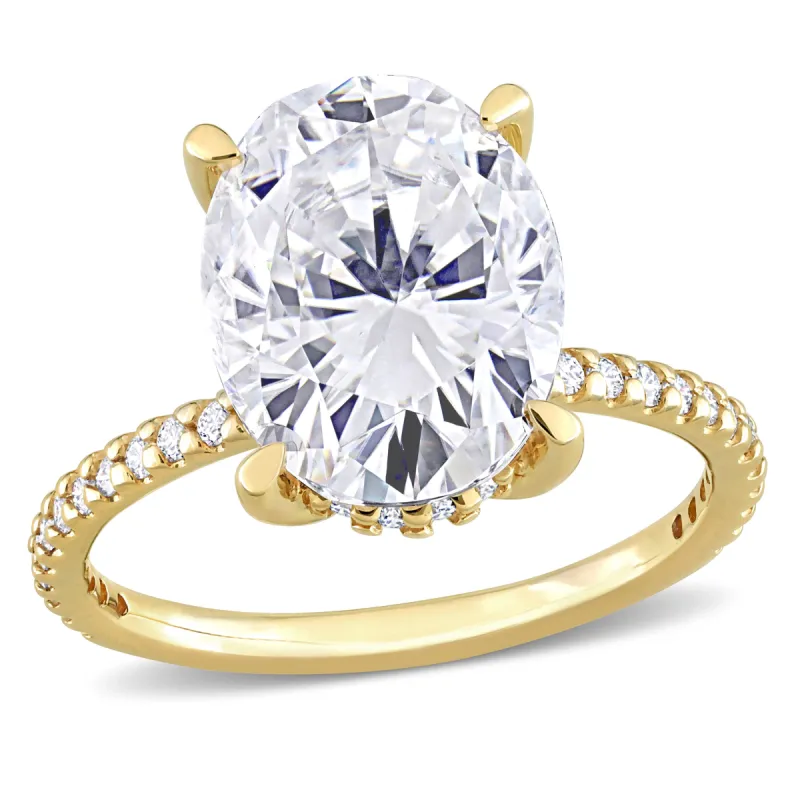 Miadora 4 7/8ct DEW Oval Created Moissanite Engagement Ring in 10k Yellow Gold sold by Zulily