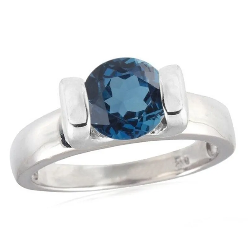 Sterling Silver with Natural London Blue Topaz Solitaire ring sold by Zulily