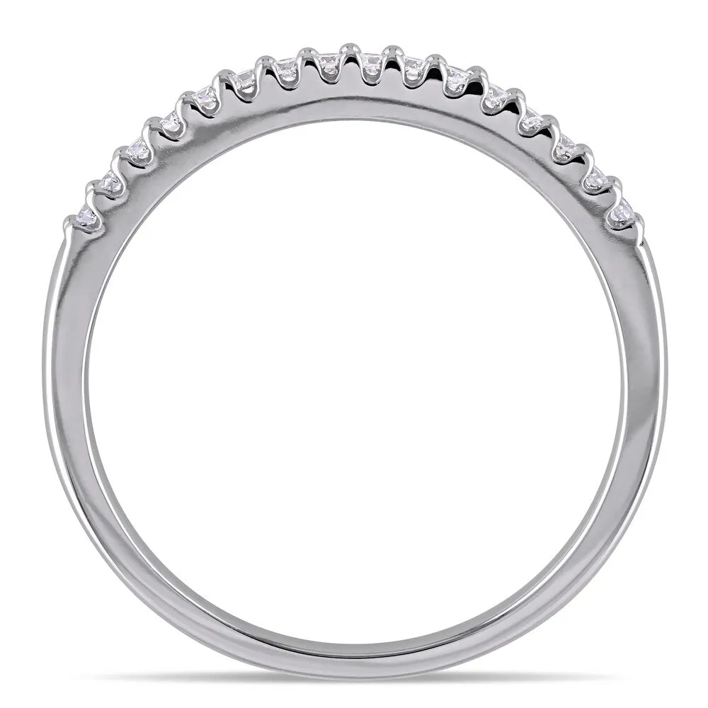 Miadora Sterling Silver 1/6ct TDW Diamond Semi Eternity Wedding Band - White sold by Zulily product image thumbnail 5