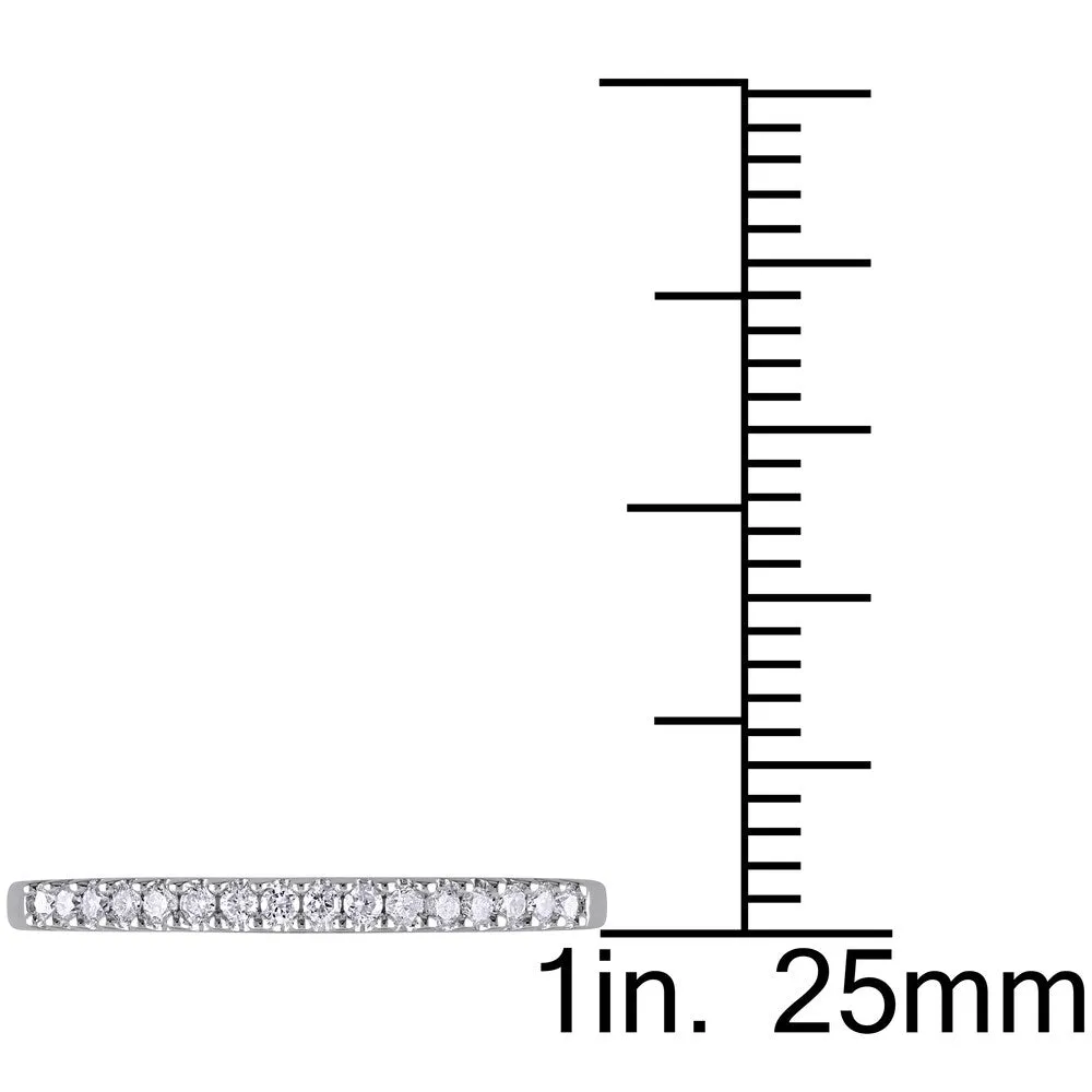 Miadora Sterling Silver 1/6ct TDW Diamond Semi Eternity Wedding Band - White sold by Zulily product image thumbnail 3