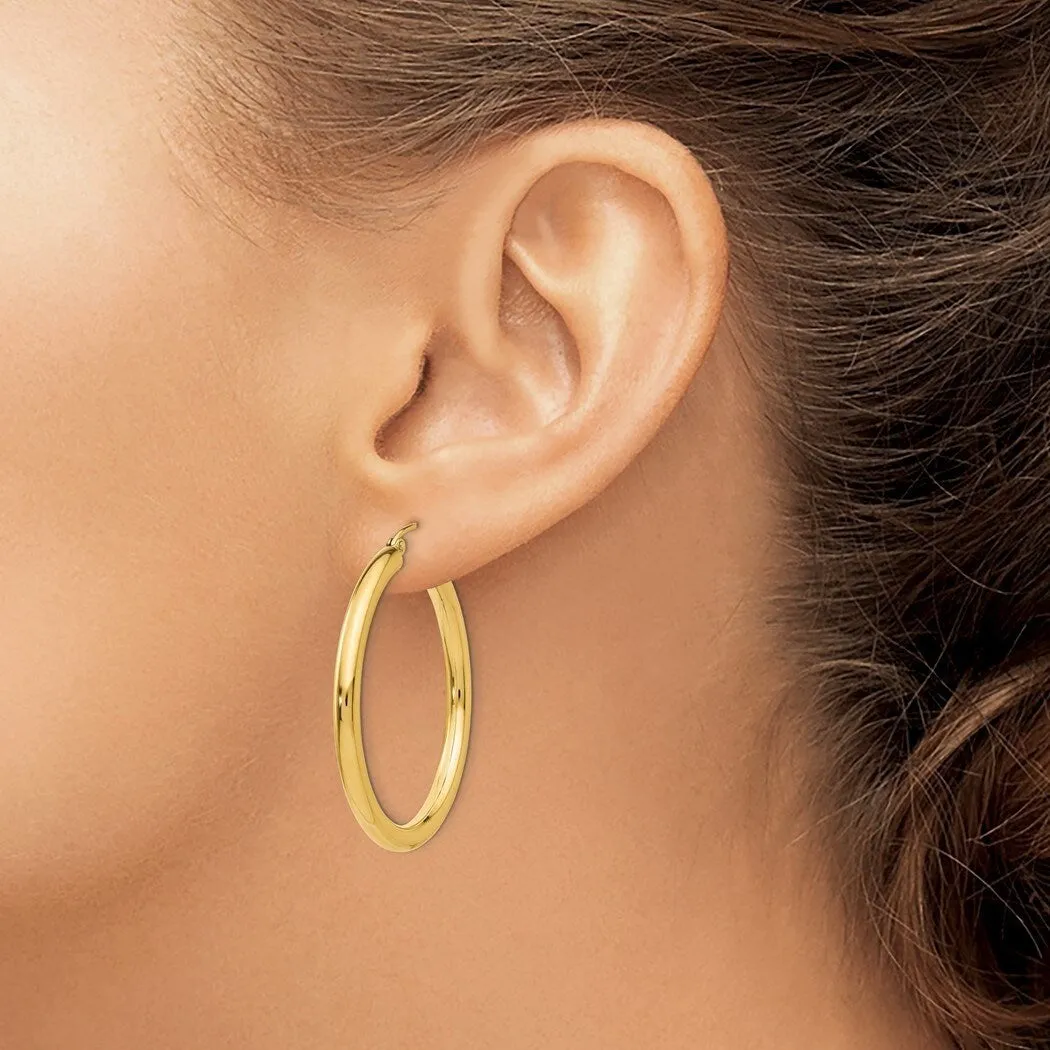 Curata 10k Yellow Gold 35x3mm Polished Classic Tube Hoop Earrings sold by Zulily product image thumbnail 3