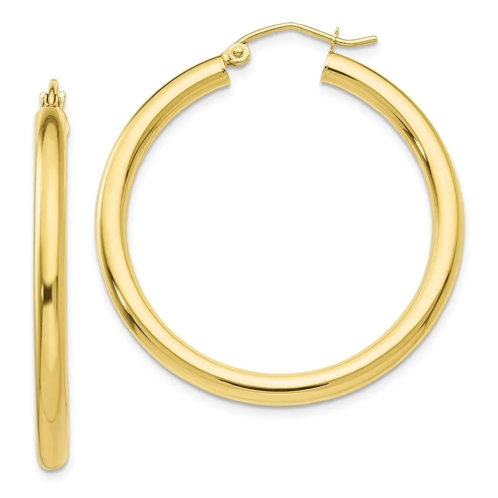 Curata 10k Yellow Gold 35x3mm Polished Classic Tube Hoop Earrings sold by Zulily