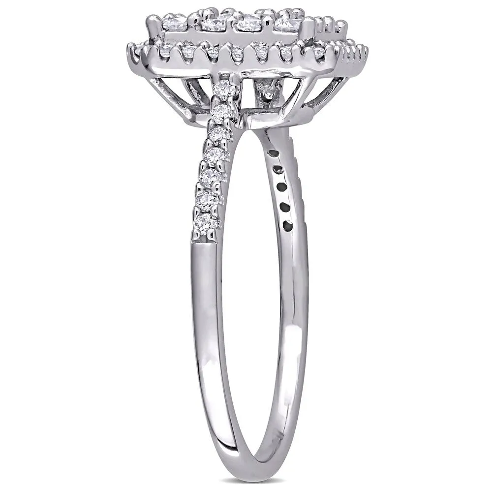 Miadora 10k White Gold 1ct TDW Diamond Composite Square Halo Engagement Ring sold by Zulily product image thumbnail 3