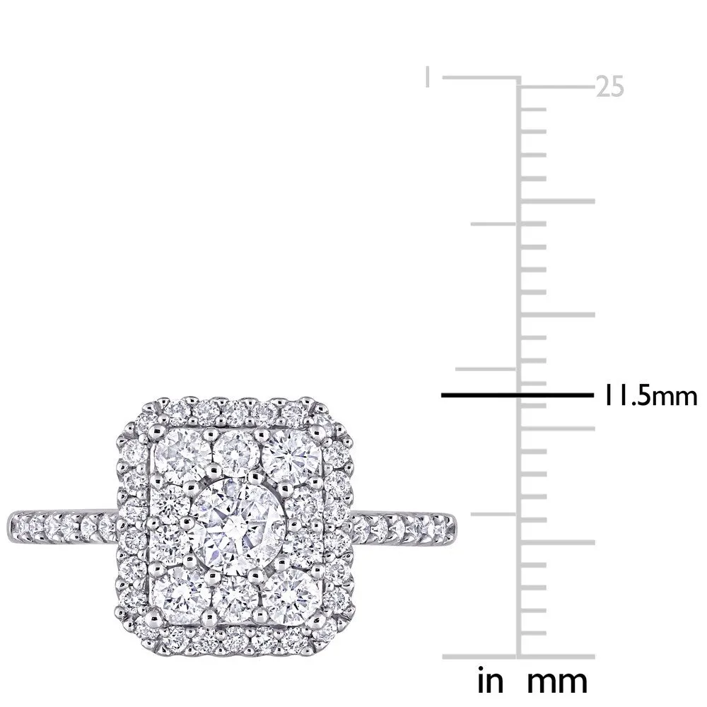 Miadora 10k White Gold 1ct TDW Diamond Composite Square Halo Engagement Ring sold by Zulily product image thumbnail 5