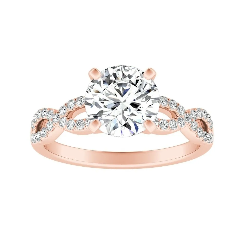 Auriya 14k Gold 2 1/2ct Moissanite Infinity Diamond Engagement Ring 1/6ctw sold by Zulily product image thumbnail 2