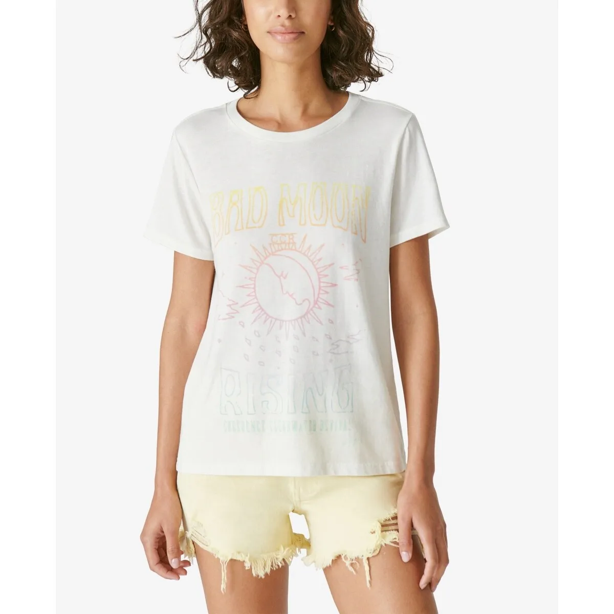 Lucky Brand Women's Bad Moon Rising Graphic Tee White Size Large sold by Zulily
