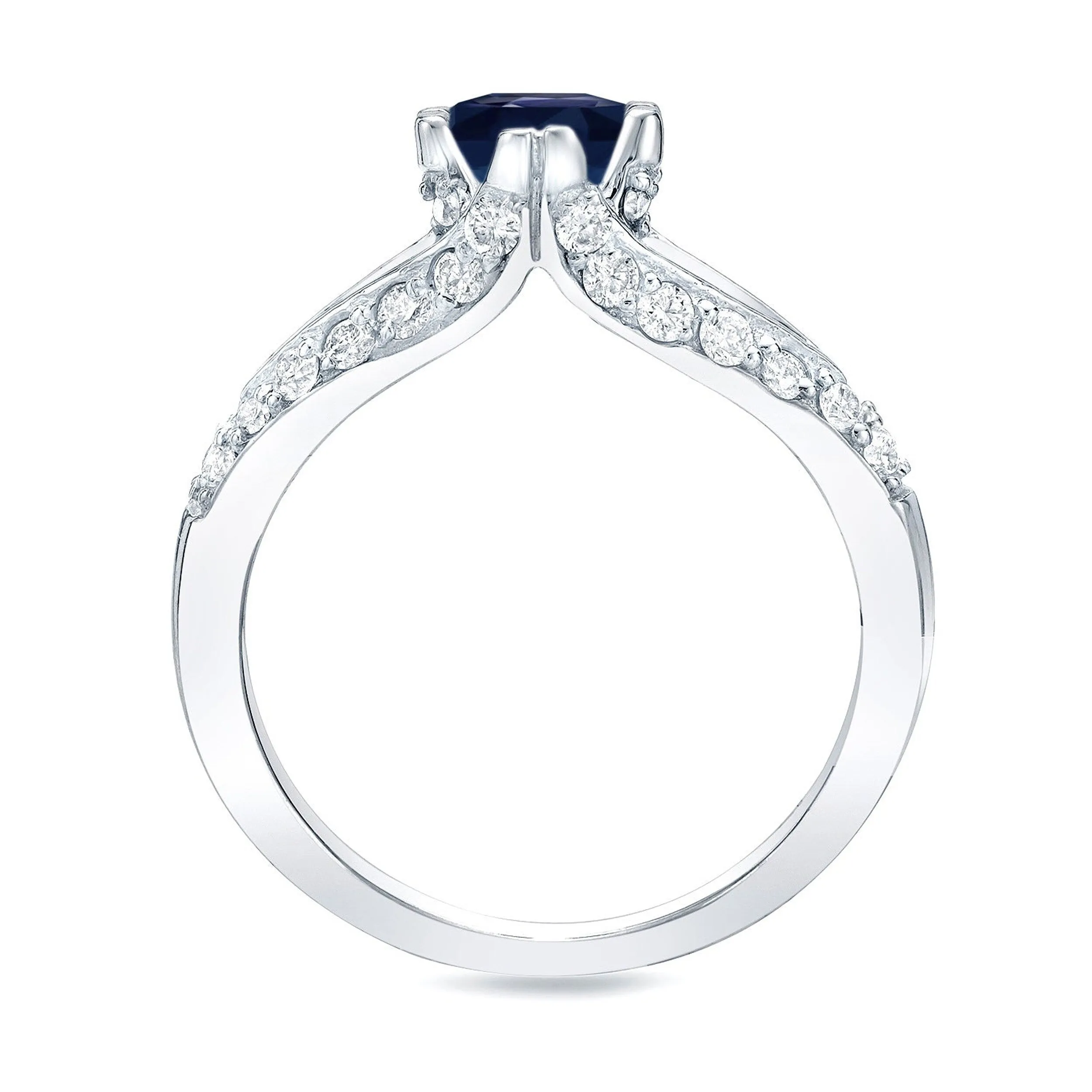 Auriya 14k Gold 1/2ct Blue Sapphire and 3/4ctw Diamond Engagement Ring Set sold by Zulily product image thumbnail 5