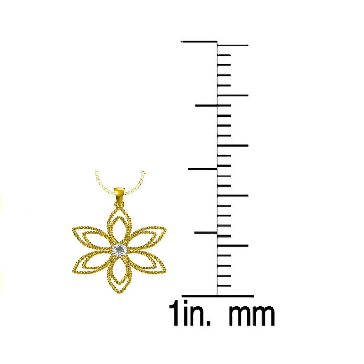 V3 Jewelry 1ct Natural White Topaz Flower Pendant in Gold over Sterling Silver sold by Zulily product image thumbnail 5
