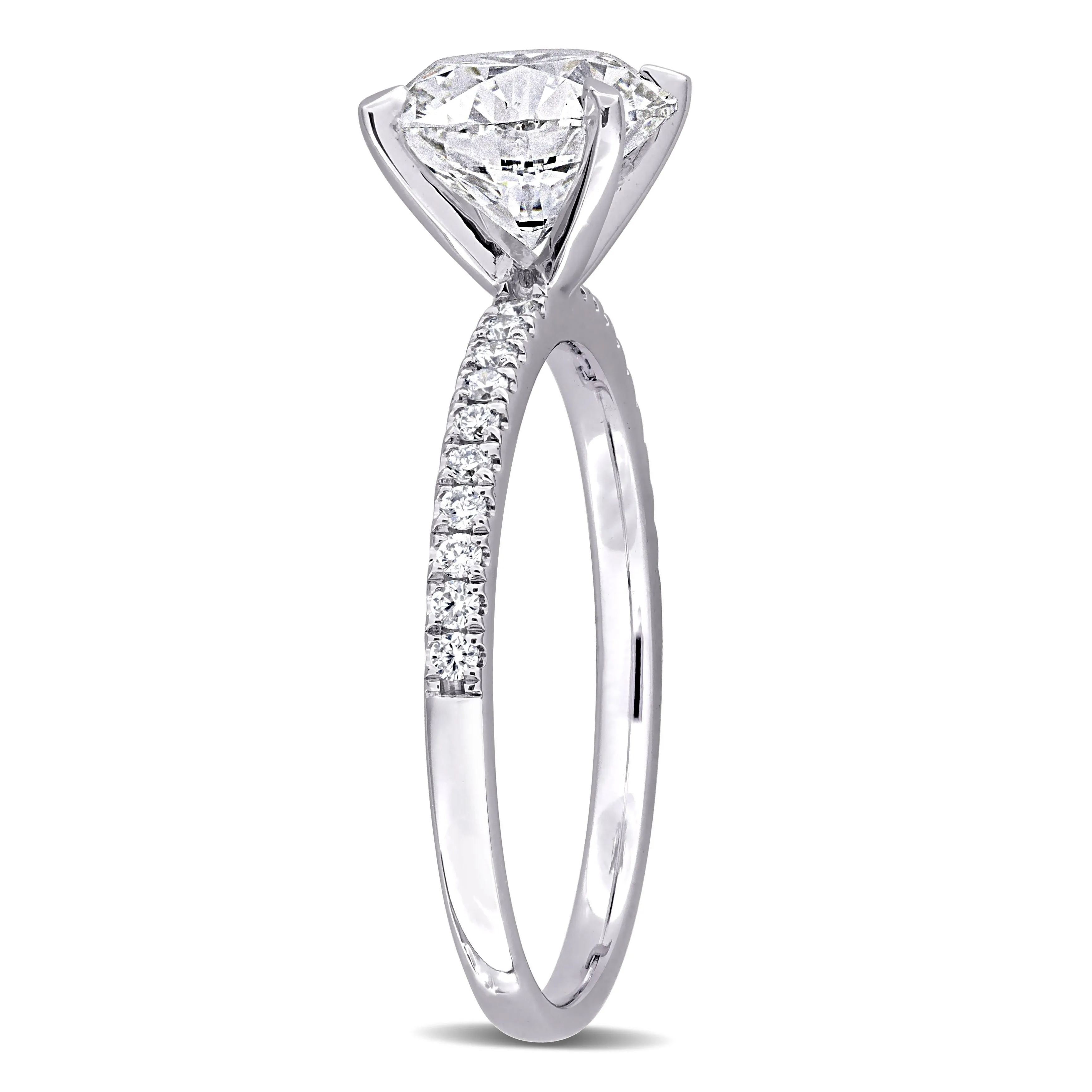 Created Forever 2 1/6ct TDW Lab-Grown Diamond and Tsavorite Accent Solitaire Ring in 14k White Gold sold by Zulily product image thumbnail 3