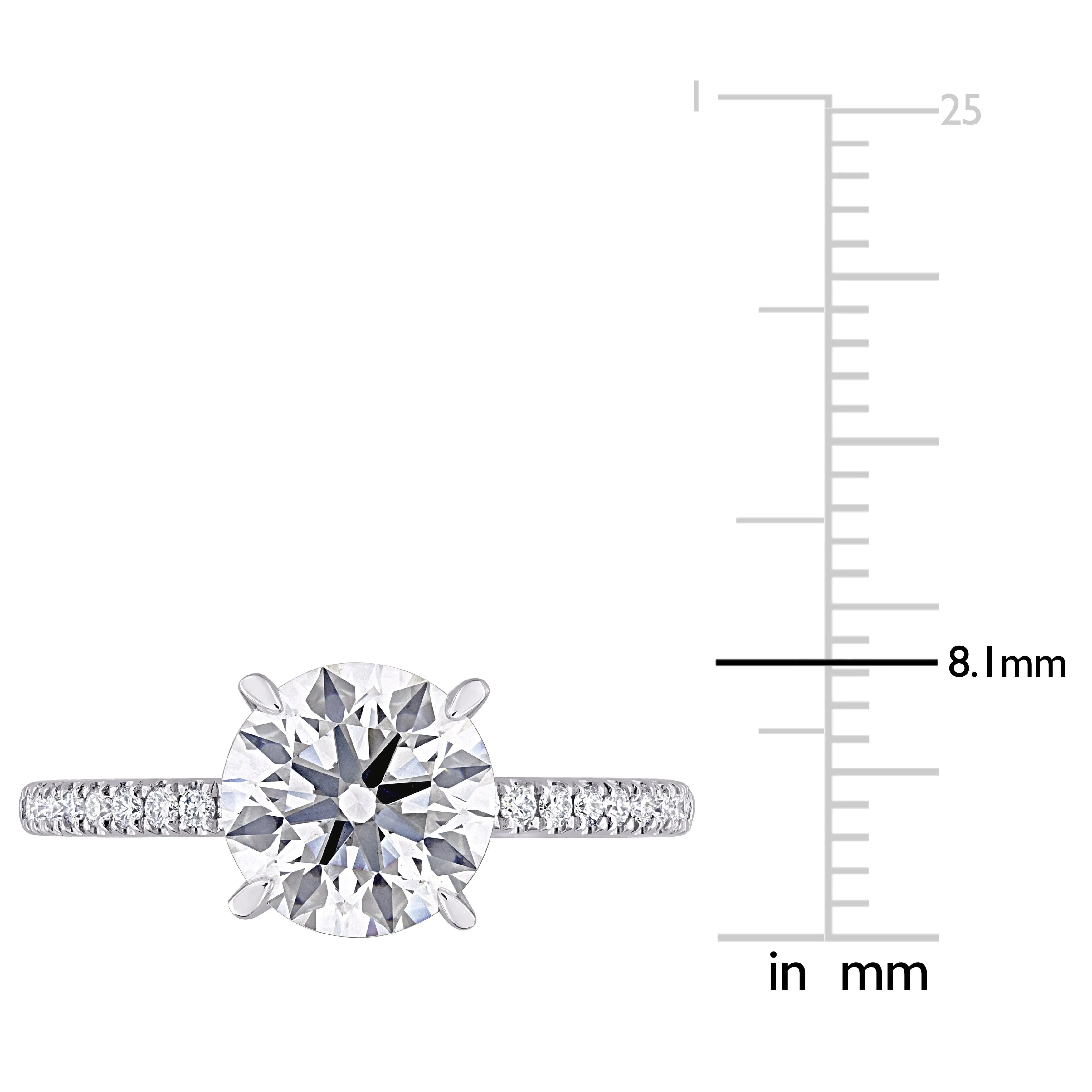 Created Forever 2 1/6ct TDW Lab-Grown Diamond and Tsavorite Accent Solitaire Ring in 14k White Gold sold by Zulily product image thumbnail 4